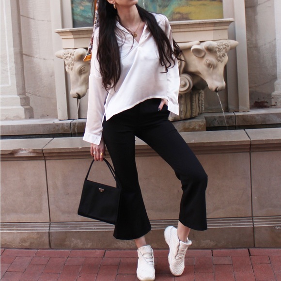 Office Flare Pant Suit, Low Rise Pant, Black Bell Pant, bootcut black pant - Picture 1 of 7